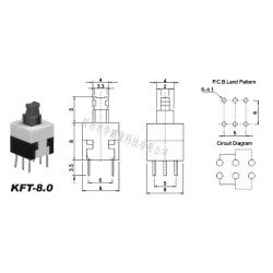 Nút nhấn nhả 6 chân 8*8 mm Nút nhấn nhả 6 chân 8*8 mm