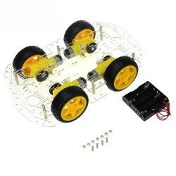 Bộ khung xe robot 2 tầng 4 bánh 4WD Bộ khung xe robot 2 tầng 4 bánh 4WD