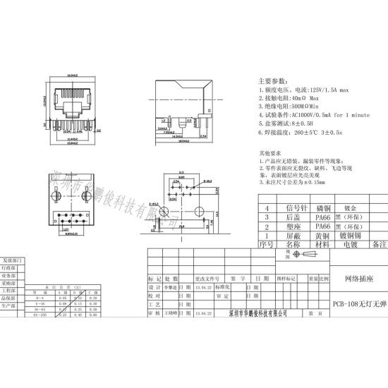 RJ45 cái 90 độ 18.3mm