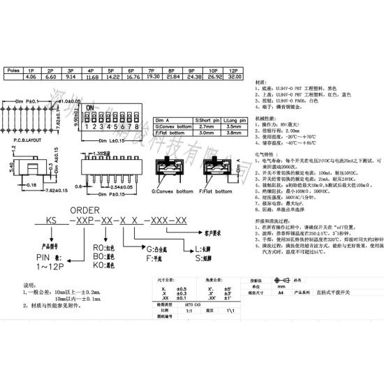 Công tắc DIP 8 DS-08