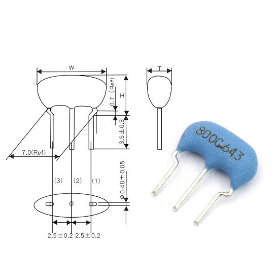 Thạch anh CSTLS cắm 3 chân 4Mhz, 8Mhz, 16Mhz