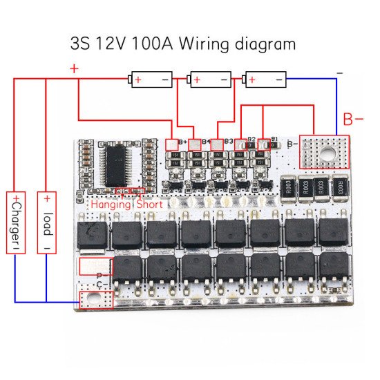 Mạch sạc và bảo vệ pin BMS 3S/4S/5S 3.2V 50A