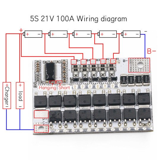 Mạch sạc và bảo vệ pin BMS 3S/4S/5S 3.2V 50A