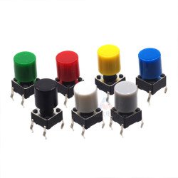 Chụp nhựa cho nút nhấn 4 chân 6x6mm Chụp nhựa cho nút nhấn 4 chân 6x6mm