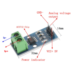 Cảm biến dòng điện Hall ACS712 20A Cảm biến dòng điện Hall ACS712 20A