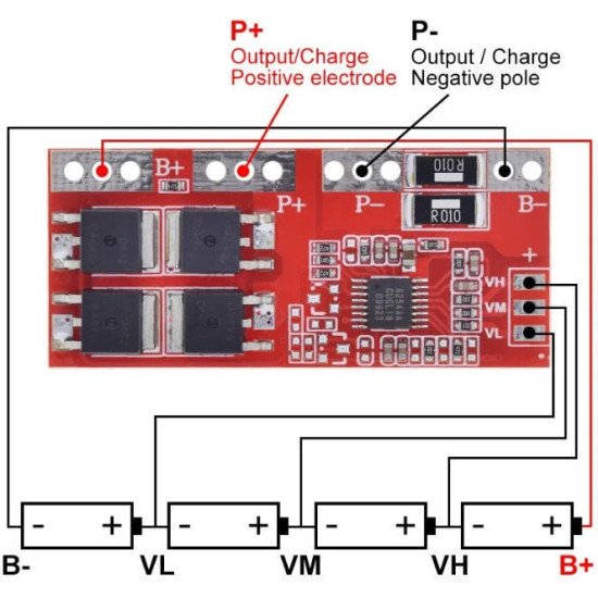 Mạch sạc và bảo vệ 4s 30A pin 3.7V