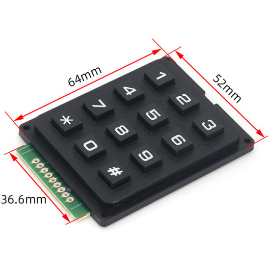 Bàn phím ma trận nhựa cứng 3x4 Keypad